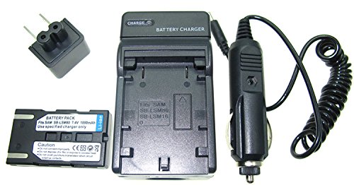 Generic Battery + Charger For Samsung SB-LSM320 SB-LSM330 SB-LSM160 SB-LSM80 SC-D351 SC-D352 SC-D353 SC-D354 SC-D354M SC-D355 VP-D351 VP-D351i VP-D352 VP-D352i VP-D353 VP-D353i VP-D354 VP-D354i VP-D355 VP-D355i VP-D361 VP-D361i VP-D361W VP-D361Wi VP-D362 VP-D362i Digital Camcorder
