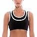 SYROKAN Women's High Impact Full Support Workout Powerback Yoga Sports Bra Top Black & White L