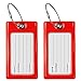 Luggage Tags Business Card Holder by TUFFTAAG - Durable Travel ID Bag Tag, Secure & Flexible, Perfect for Suitcases, Backpacks, and Carry-Ons, Easy Identification (2 Pack, Red 2pk)