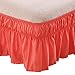 AYASW Bed Skirt Twin Size 14 inch Drop Premium Soft and Cozy 1800 Brushed Microfiber Dust Ruffle Three Fabric Sides Wrap Around BedSkirt Only Cocktail Coral with Elastic No Top Easy On Stable