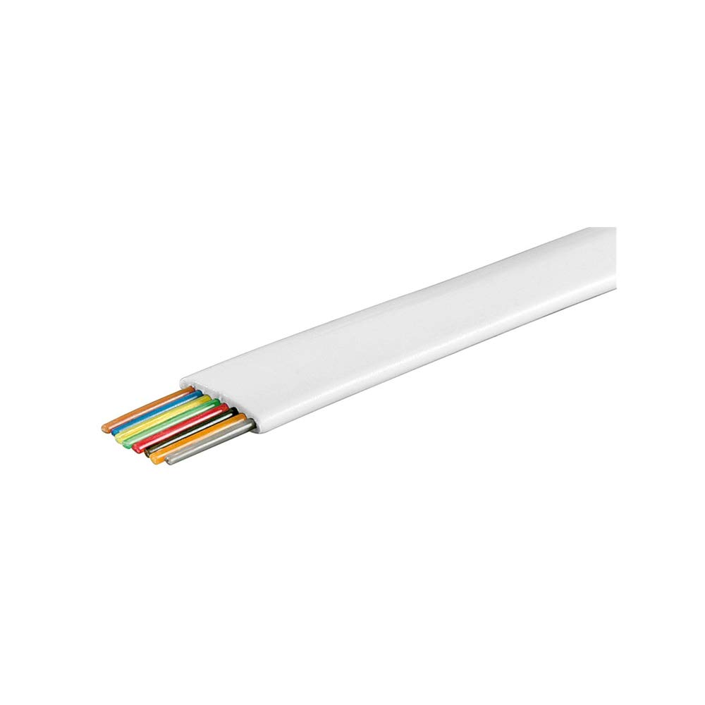 Goobay 93309 Telephone Flat Cable, AWG 28, CCA, White, 100m Length