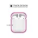 amasing AirPods Case 7 in 1 for Airpods 1&2 Accessories Kits Protective Silicone Cover for Airpod Gen1 2 (Front Led Visible) with 2 Ear Hook /2 Staps/1 Clips Tips Grips/1 Zipper Box Rose Red Rose red