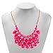 CharmSStory Vintage Pink Beaded Bubble Bib Chunky Statement Pendant Necklace Earrings Set for Gifts