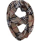 Unisex Women's Stylish Plaids & Check Cashmere Winter Infinity Cowl Scarf
