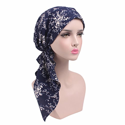 Qhome Womens Head Scarf Chemo Hat Turban Pre-Tied Headwear Bandana Tichel for Cancer