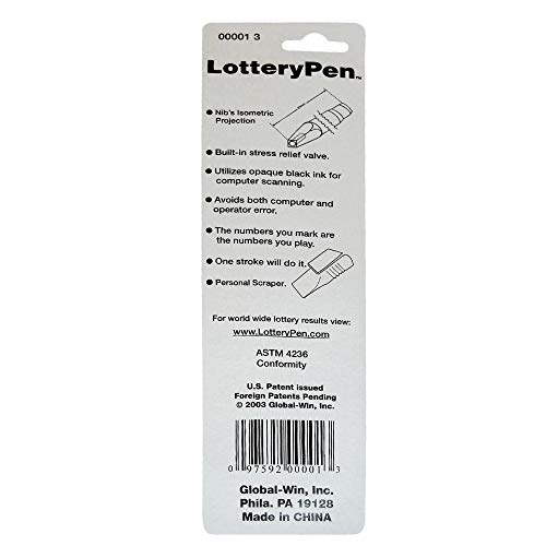 Lottery Pen, Lottery Ticket Pen, Marker with Scratch Off Card Remover, Scratch-Off Ticket Lottery Pen, Lottery Scratchier, Scratchier Free Lottery Pen - Special Nib for Card Marking.