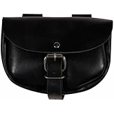 Mythrojan Handmade Medieval Leather Belt Bumbag Pouch Purse for Weekend Events and Festivals - Black