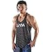 Gym Stringer Tank Tops - Fitness Bodybuilding Athletic, Workout Muscle Vest (Large, Black)