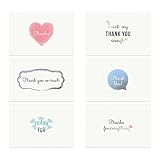 NEW: Thank You Greeting Cards [Top Quality 310gsm] w/ Envelopes, Blank Back [Tree Planted For Each Box Sold]. Bulk Assorted Set For Notes, Weddings, Businesses, Christmas. 6 Unique Designs [36 Pack]