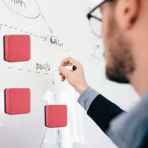 image for SIQUK 36 Packs Whiteboard Eraser Magnetic White Board Dry Eraser Red C