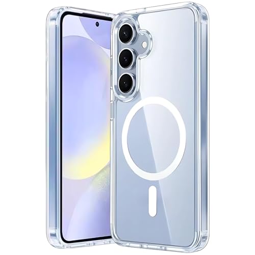 Capa para Samsung [Galaxy S25] Capinha Slim Premium com [Proteção de Câmera] Magnetica Clear Case Transparente [Anti-Amarelamento], Compatível com MagSafe e Anti Impacto (6.2 Pol)