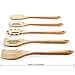 NEXGADGET Premium 5-Piece Bamboo Kitchen Utensil Set Includes Cooking Turners, Slotted Turner, Cooking Spoons and Spaghetti Server