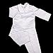 Dressy Daisy Baby Boys Baptism Christening Clothing Outfit White Satin Suit 4 Piece Set with Bonnet Size 6-12 Months Long Sleeve