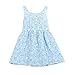 Gotd Baby Girls Sleeveless Sundress Flower Dandelion One Piece Bowknot Tutu Dress (2-3Y, Blue )