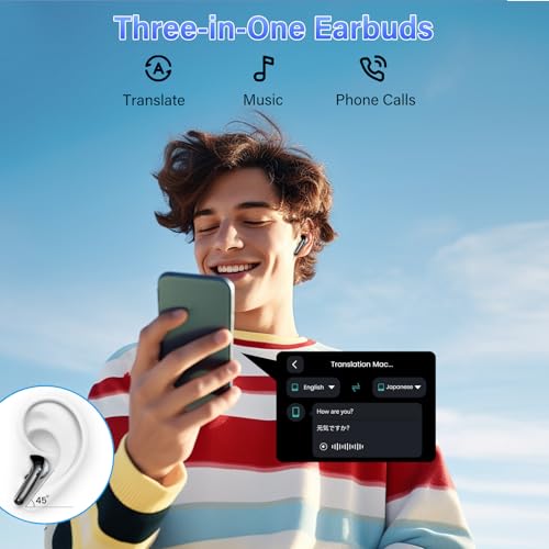 AI Translator Headphones, 2026 Bluetooth 5.4 Headphones with Translator 164 Languages Headphones Translator Real Time with 7 Modes, ENC Noise Reduction 56H Runtime for Business Travel, Black