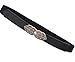 Glamorstar Vintage Peach Heart Buckle Elastic Waistband Cinch Skinny Thin Belt Black
