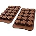 homEdge 15-Cavity Star Shaped Chocolate Mold, Set of 4PCS Non Stick Silicone Mold for Candy Chocolate Jelly, Ice Cube-Pay Attention to the Size