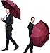G4Free 62 Inch Large Automatic Open Golf Umbrella Extra Oversize Double Canopy Vented Windproof Stick Umbrellas Waterproof (Wine Red)