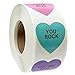 Valentine Candy Hearts Stickers / 500 Valentine's Day Labels / 1 1/8
