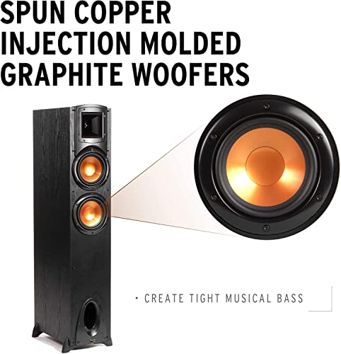 Klipsch Synergy Black Label F-200 Floorstanding Speaker with Proprietary Horn Technology, Dual 6.5” High-Output Woofers, with Room-Filling Sound in Black