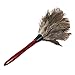 Ostrich Feather Duster - Washable Hand Duster for Cleaning, Household Dusting with Wooden Handle, Brown - 14.5 Inches