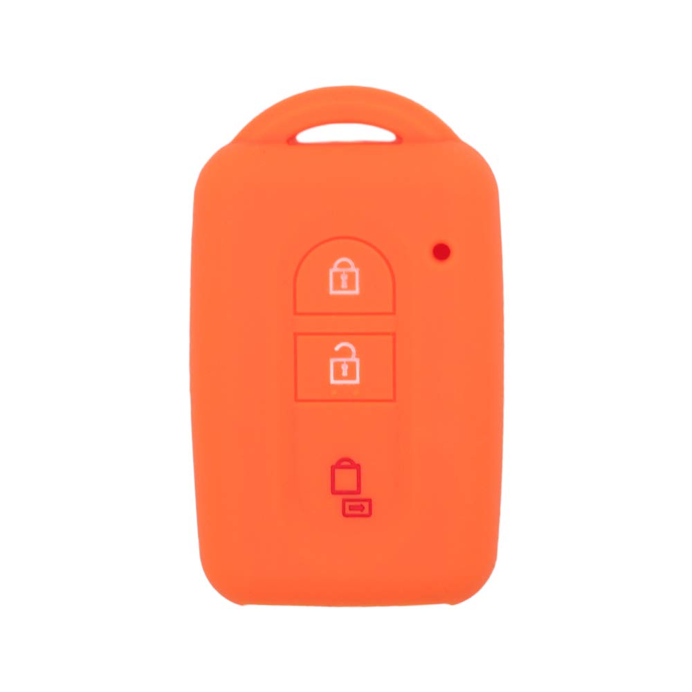 BROVACS Silicone Cover Protector Case Holder Skin Jacket Compatible with NISSAN 2 Button Smart Remote Key Fob CV9504 Orange