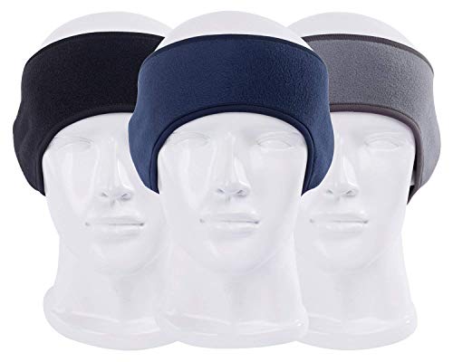 Enthur Ear Warmer Headband, Fleece Winter Headband Sports Headband for Daily Wear, Outdoor Use, Sports, Running, Skiing 3 Pieces