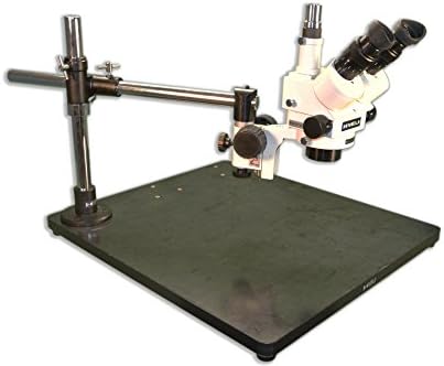 Meiji Techno America EMZ-5TR+MA502+F+SBU 0.7x - 4.5x Trinocular Zoom Stereo Body, Eyepiece, Focus block, Wide Surface laminate Stand