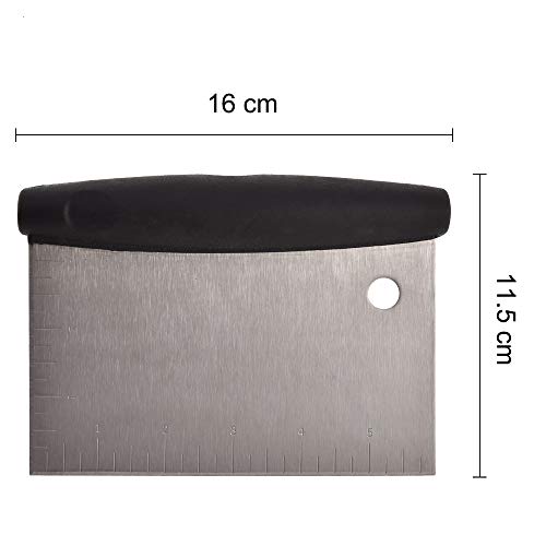 Scraper, 1 Pack Stainless Steel Dough Pizza Cutter Pastry Bench Scraper Chopper with Plastic Handle - Thumbnail 3