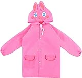 Tekka Fun Waterproof Raincoat Jacket For Kids & Toddlers Between The Ages 4-9 (Pink Bunny Cuteness)