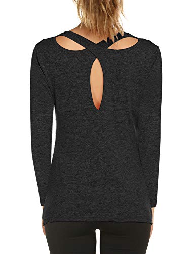 Womens Yoga Tops Flowy Fitness Workout Shirts Long Sleeve Activewear Hiking Trip