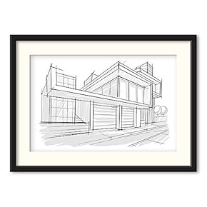 Black Paper Framed for Living Room Bedroom Black...