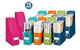 Whitmor Plastic Magazine Organizers, Set of 10, Assorted colors