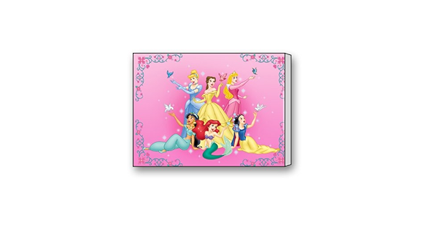 Amazon Com Disney Princess Ariel Cinderella Aurora Jasmine Belle Canvas Wall Art Print 16 X 12 Inch Posters Prints