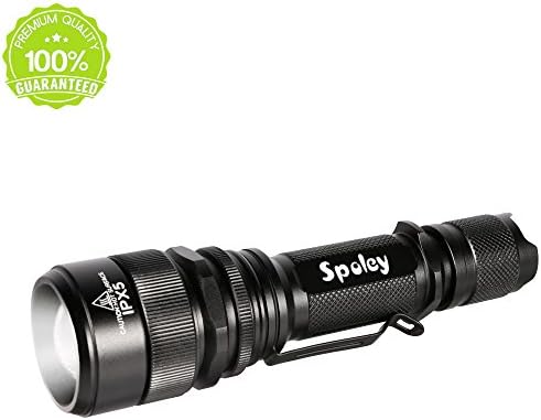 Tactical Flashlight, SPOLEY Zoom-able 5 Mode 1000 Lumen LED Flashlight Kit - water resistant, Rechargeable with 18650 Battery for Hiking, Cycling, Camping &amp; Emergencies