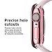 AdMaster Screen Protector Case for Apple Watch 40mm, Rugged Designed TPU Bumper Cover with Sensitive Tempered Glass Flim for iWatch Series 6/5/4/SE 40 mm (Rose)