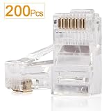 RJ45 Ends,SHD RJ45 Connectors Cat6 Connector Cat5e Connector Cat5 Connectors Ethernet Cable Crimp Connectors-200Pcs