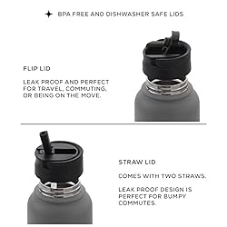 JoyJolt Triple Insulated Water Bottle with Straw