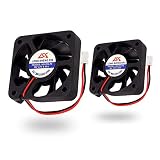 Icstation 50mm X 50mm X 10mm 5010 2 Pin DC 12V 0.1A Silent Brushless Cooling Fan for 3D Printer Computer Sleeve Bearing 7 Blades (Pack of 2) (Color: Black)