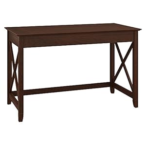 Bush Furniture Key West Collection 54W Single Pedestal Desk in Washed Gray