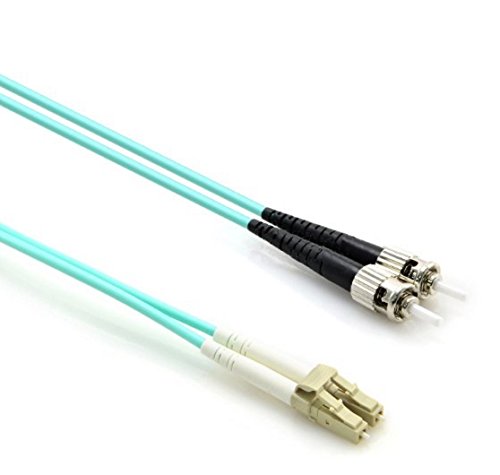 LC to ST Duplex Multimode OM4 Aqua Fiber Patch Cable 10ft 50/125 10G TechRescue