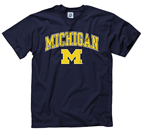 Michigan Wolverines Adult Midsize Logo T-Shirt - Navy , Small