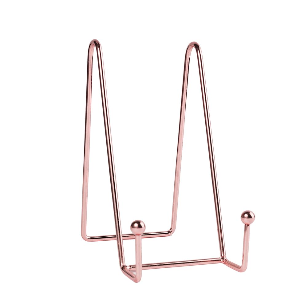 Metal Rose Gold Stand Platter Stand Easel Display Rack for Tea Table Countertop Desktop Office (Size L)