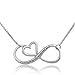 CoolJewelry Infinity Heart Pendant I Love You To The Moon And Back Sterling Silver Necklace