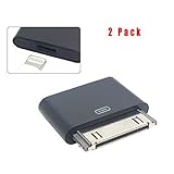 Gonezon 2 Pack Black New Ipad Mini & Iphone 5 USB 8pin Female to Iphone 4s Docking 30pin Male Date Adapte + Dolphin Decorate Strap