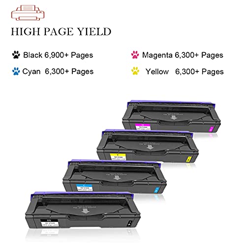 ASEKER Compatible Toner Cartridge for Ricoh M C250FWB P C301W Printers, 6900 & 6300 Pages,408336 408337 408338 408339 (BK/C/M/Y)