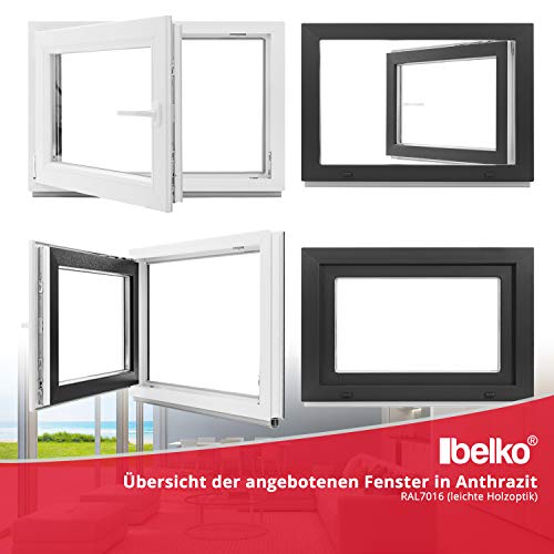 Kellerfenster - Kunststoff - Fenster - innen weiß/außen anthrazit - BxH: 80 x 40 cm - 800 x 400 mm - DIN Rechts - 2 fach… – Bild 3