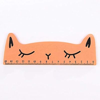Regla De Madera De 15 Cm Con Diseno De Gato De Dibujos Animados Para Pintar Y Dibujar Color Naranja Amazon Es Oficina Y Papeleria