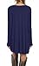 LILBETTER Women's Long Sleeve Pocket Casual Loose T-Shirt Dress (Navy Blue M)