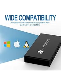 USB 3.0 Switch Selector, 2 Computer Sharing 4 USB Devices, KVM Switcher Box for Mouse Keyboard Scanner Printer PC, with One Button Swapping and USB3.0 Cable